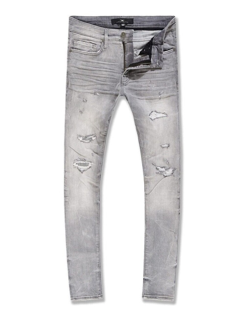 Jordan Craig Ross Fit With Shreds Skinny Jeans Cement WashSize 38
